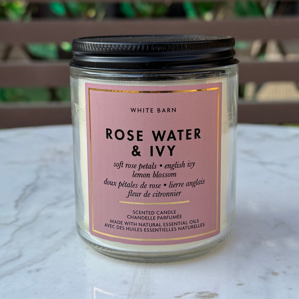 Bath & Body Works Rose Water & Ivy Single Wick Candle