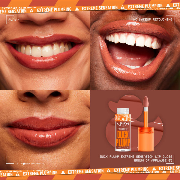 NYX DUCK PLUMP HIGH PIGMENT PLUMPING LIP GLOSS - Brown Of Applause
