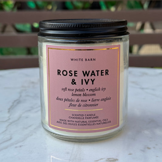 Bath & Body Works Rose Water & Ivy Single Wick Candle