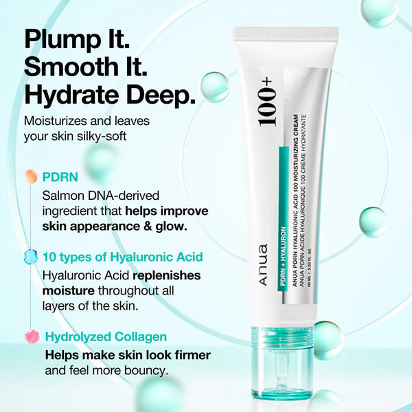 Anua PDRN Hyaluronic Acid 100 Moisturizing Cream -100ml