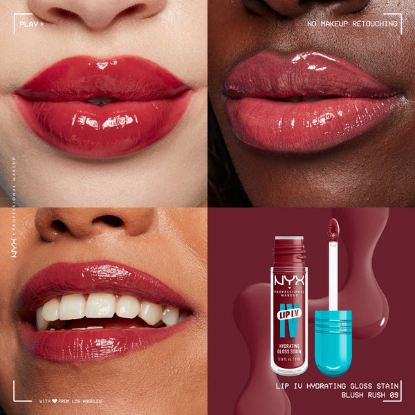 NYX LIP I.V. HYDRATING LIP GLOSS STAIN - Blush Rush