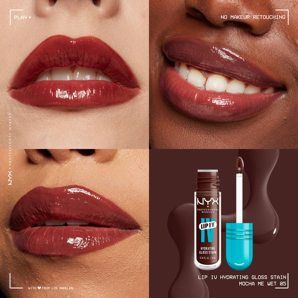 NYX LIP I.V. HYDRATING LIP GLOSS STAIN - Mocha We Met