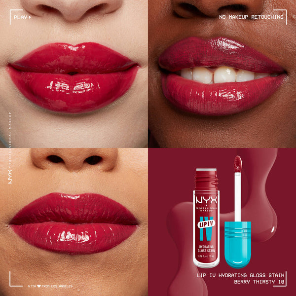 NYX LIP I.V. HYDRATING LIP GLOSS STAIN - Berry Thirsty