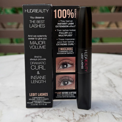 HUDA BEAUTY Mini LEGIT LASHES Double-Ended Volumizing and Lengthening Mascara