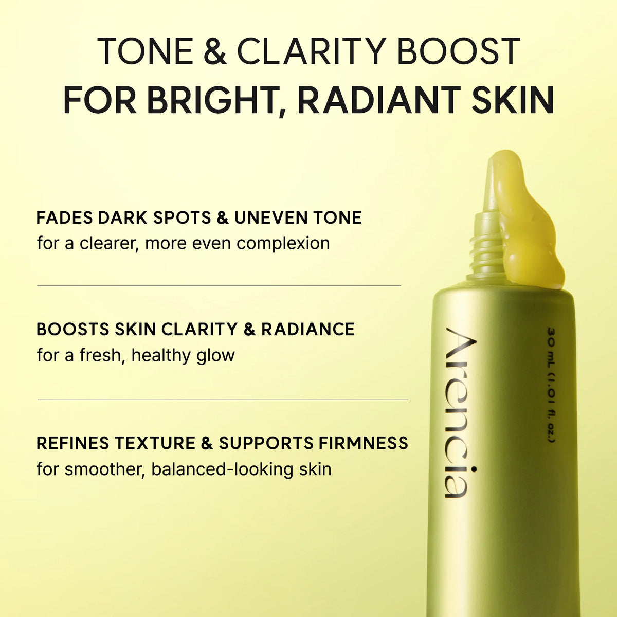 Arencia Vitamin C Booster Shot, Pure Vitamin C + Glutathione for Bright, Healthy Skin Glow 30ml