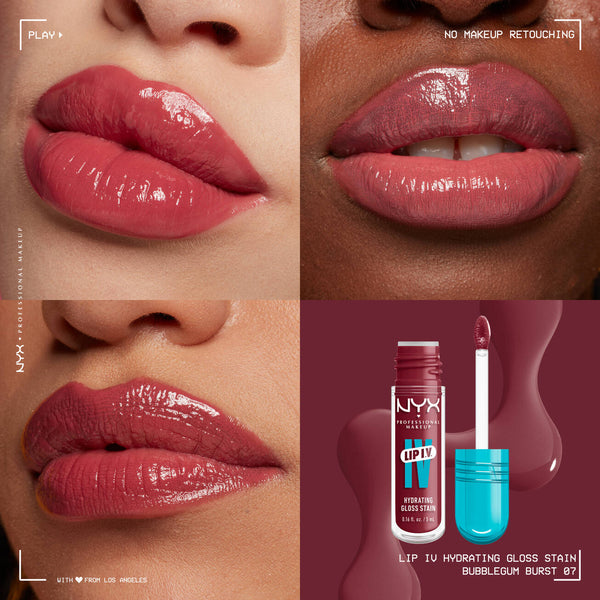 NYX LIP I.V. HYDRATING LIP GLOSS STAIN - Bubblegum Burst