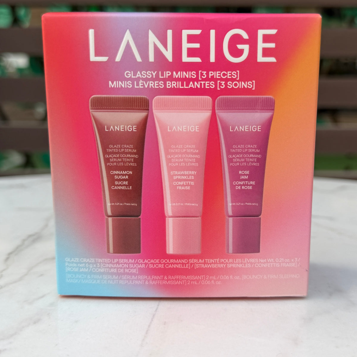 LANEIGE Glassy Lip Minis 3 Pc. Glaze Craze Tinted Peptide Lip Serum Gift Set